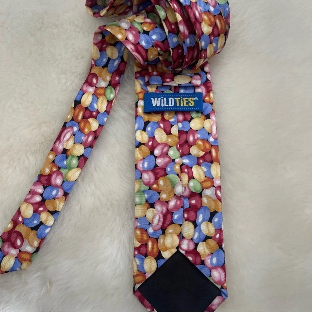 Wild Ties - Jelly Bean Mens Novelty Neck Tie Easter Christmas Candy Fun Tie 🍭